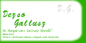 dezso gallusz business card